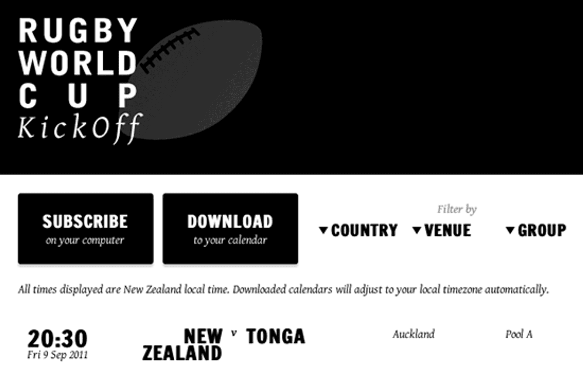 Rugby World Cup KickOff Rugby World Cup KickOff